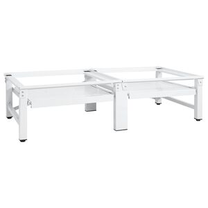 vidaXL Washing and Drying Machine Pedestal with Pull-out Shelves White