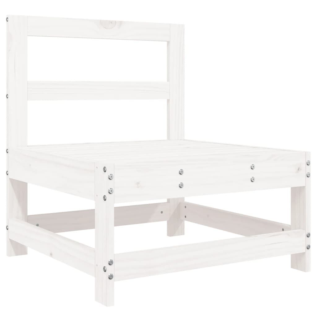 vidaXL 4 Piece Garden Lounge Set White Solid Wood Pine