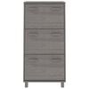 vidaXL Shoe Cabinet HAMAR Light Grey 59.5x35x117 cm Solid Wood Pine