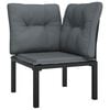 vidaXL 7 Piece Garden Lounge Set Black and Grey Poly Rattan