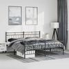 vidaXL Metal Bed Frame without Mattress with Footboard Black 183x213cm