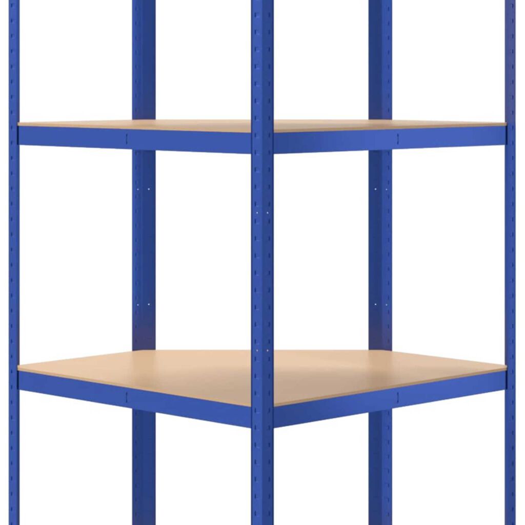 vidaXL 4-Layer Shelves 5 pcs Blue Steel&Engineered Wood