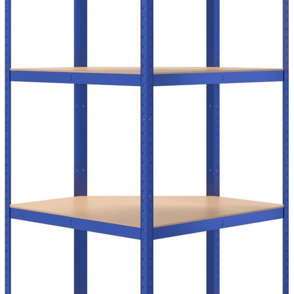 vidaXL 4-Layer Shelves 5 pcs Blue Steel&Engineered Wood