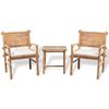 vidaXL 3 Piece Bistro Set with Cushions Bamboo