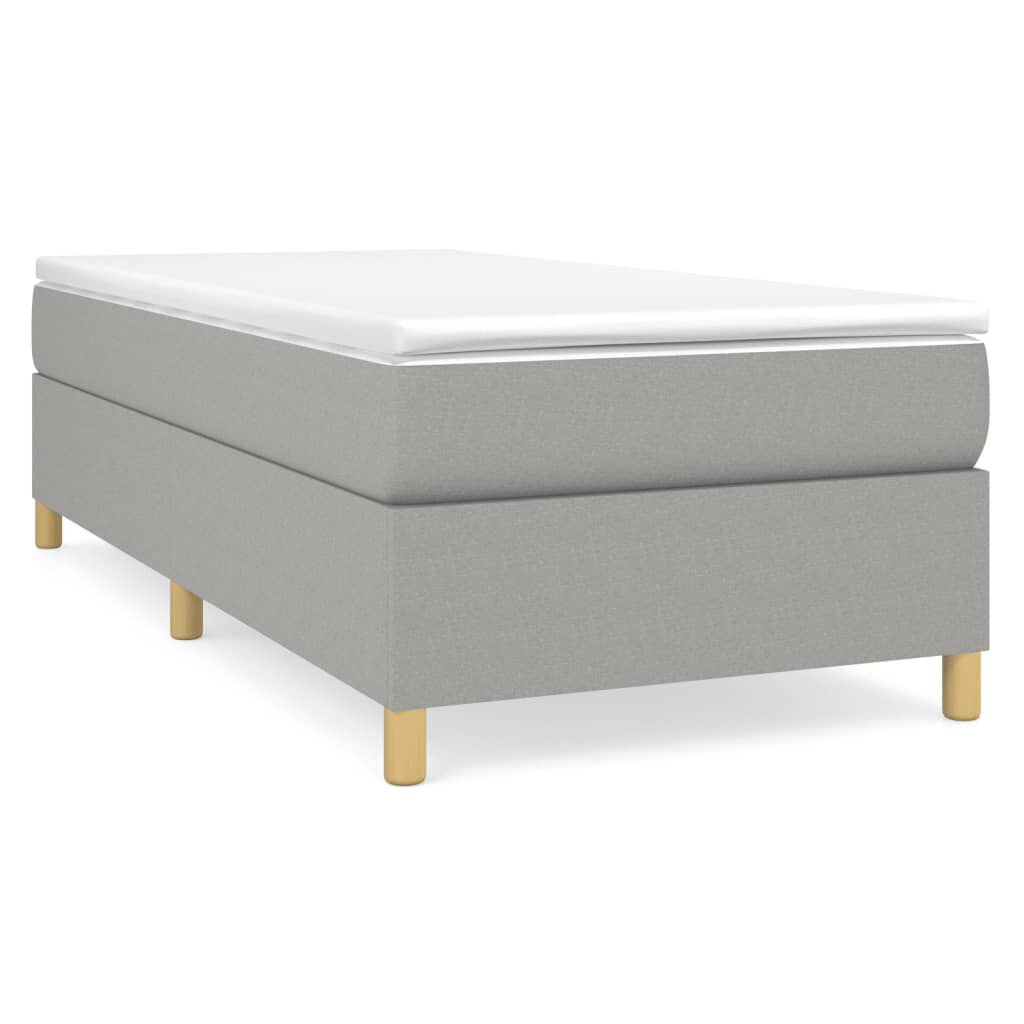 vidaXL Bed Frame without Mattress Light Grey 100x203 cm Fabric