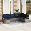 vidaXL Sofa Set with Cushion 8 pcs Grey Poly Rattan
