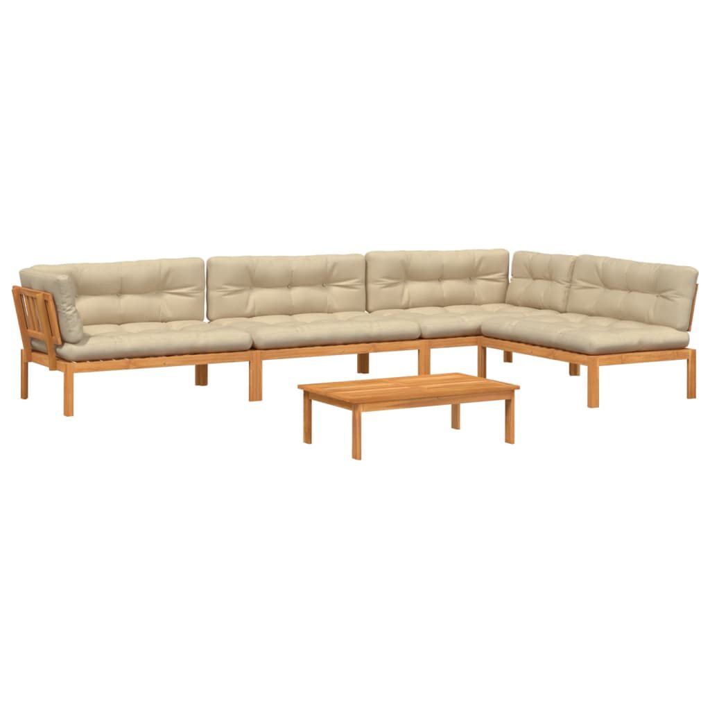 vidaXL 5 Piece Garden Pallet Sofa Set with Cushions Solid Wood Acacia
