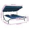 vidaXL Outdoor Lounge Bed with Canopy and Pillows Blue