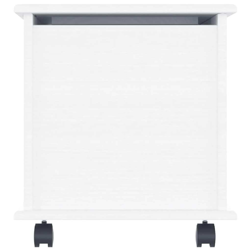 vidaXL Storage Chest with Wheels ALTA White 73x39.5x43 cm Solid Wood Pine