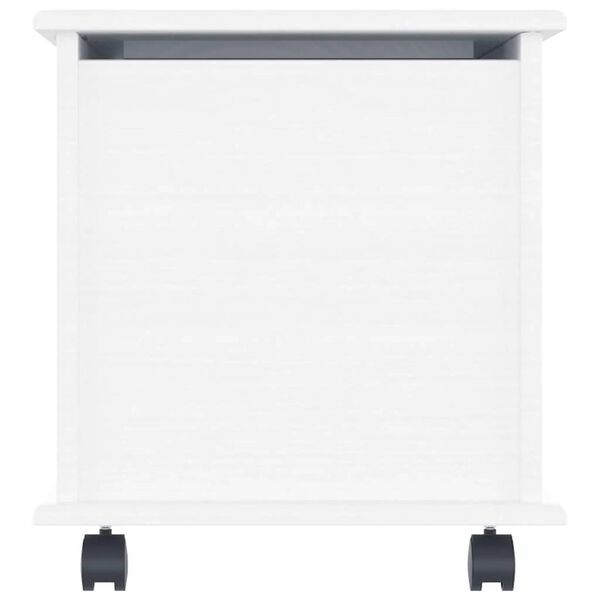 vidaXL Storage Chest with Wheels ALTA White 73x39.5x43 cm Solid Wood Pine