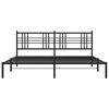 vidaXL Metal Bed Frame without Mattress with Headboard Black 193x203cm