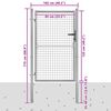 vidaXL Garden Gate Galvanised Steel 100x125 cm Silver