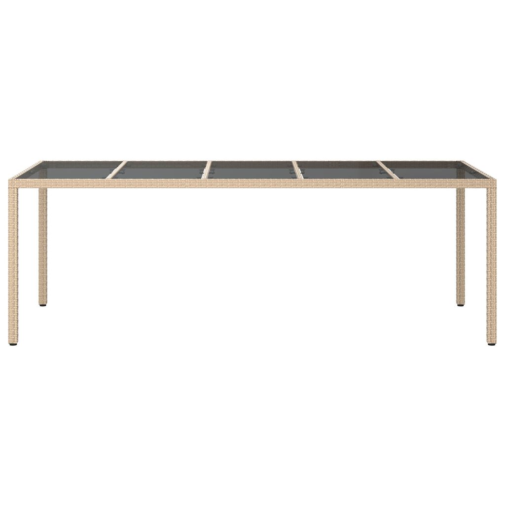 vidaXL Garden Dining Table Beige 250x100x75 cm Poly Rattan