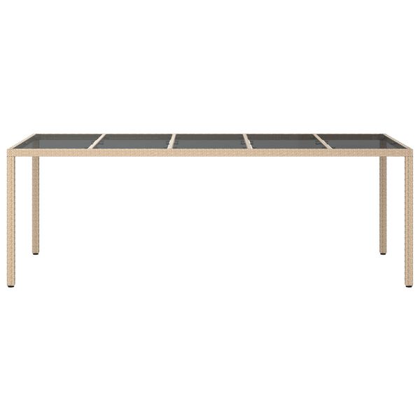 vidaXL Garden Dining Table Beige 250x100x75 cm Poly Rattan