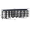 vidaXL Outdoor Dog Kennel with Roof Steel 14.75 m²