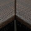 vidaXL 4 Piece Garden Bar Set with Cushions Poly Rattan Brown