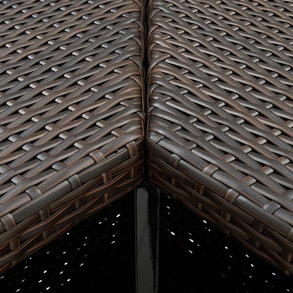 vidaXL 4 Piece Garden Bar Set with Cushions Poly Rattan Brown