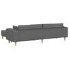 Fabric Sofa with Cushion 3 pcs Dark Grey 208 cm Fabric