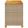 vidaXL Garden Storage Box Beige 110x55x63 cm Poly Rattan Acacia Wood