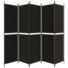 vidaXL 5-Panel Room Divider Black 250x200 cm Fabric