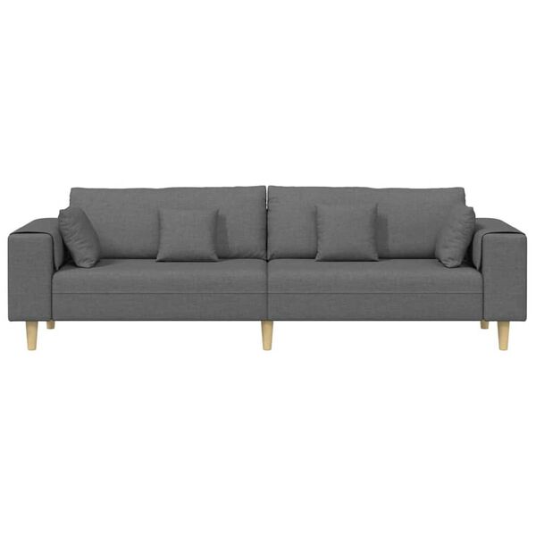Fabric Sofa with Cushion Dark Grey 208 cm Fabric
