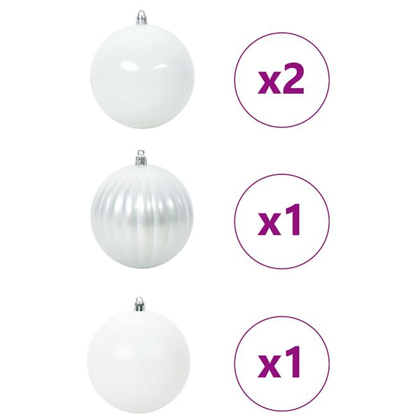 vidaXL Christmas Bauble Set XXL 4 pcs White Plastic