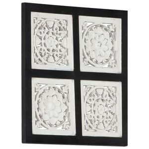 vidaXL Hand-Carved Wall Panel MDF 40x40x1.5 cm Black and White