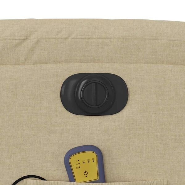 vidaXL Electric Massage Recliner Chair Cream Fabric