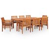 vidaXL 9 Piece Outdoor Dining Set with Cushions Solid Wood Acacia
