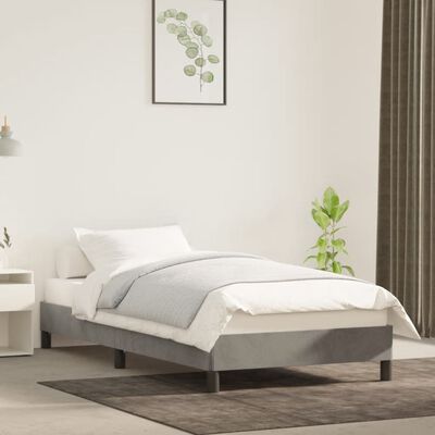 vidaXL Bed Frame without Mattress Light Grey 100x190 cm Twin Velvet