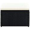 vidaXL Footstool Poly Rattan 53x53x30 cm Black