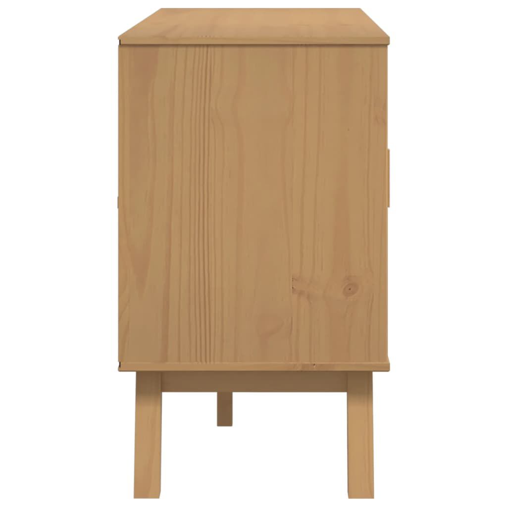 vidaXL Sideboard OLDEN Grey and Brown 114x43x73.5cm Solid Wood Pine