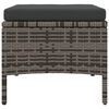 vidaXL 2-Seater Garden Sofa with Tea Table & Stools Poly Rattan Grey
