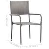 vidaXL 3 Piece Garden Dining Set Grey