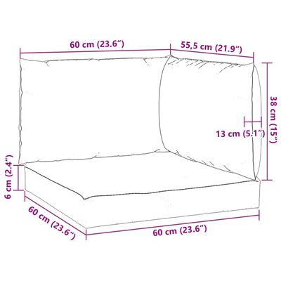 vidaXL Pallet Cushions 3 pcs Wine Red Oxford Fabric