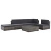 vidaXL 6 Piece Garden Lounge Set with Cushions Poly Rattan grey