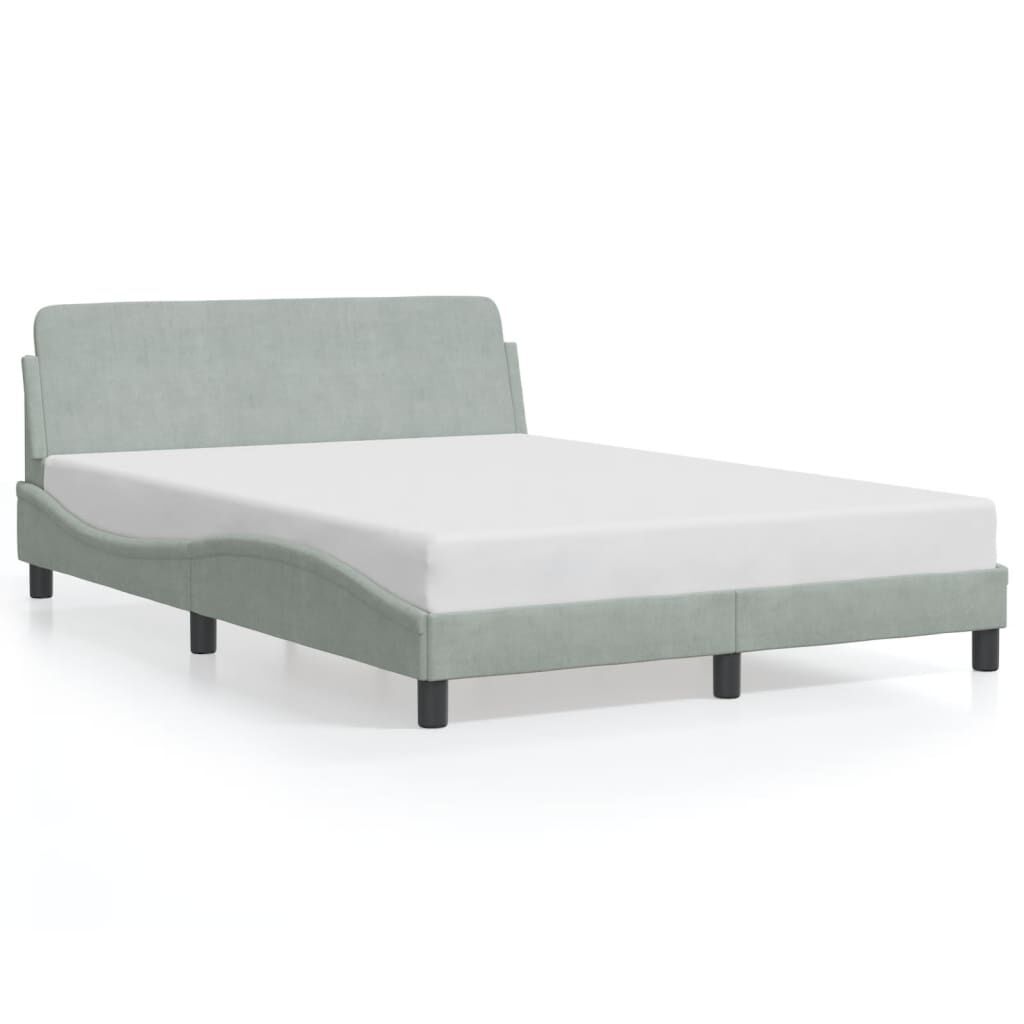 vidaXL Bed Frame without Mattress Light Grey 137x187 cm Double Velvet
