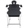 vidaXL 2-Zone Foldable Massage Table Aluminium Black and White