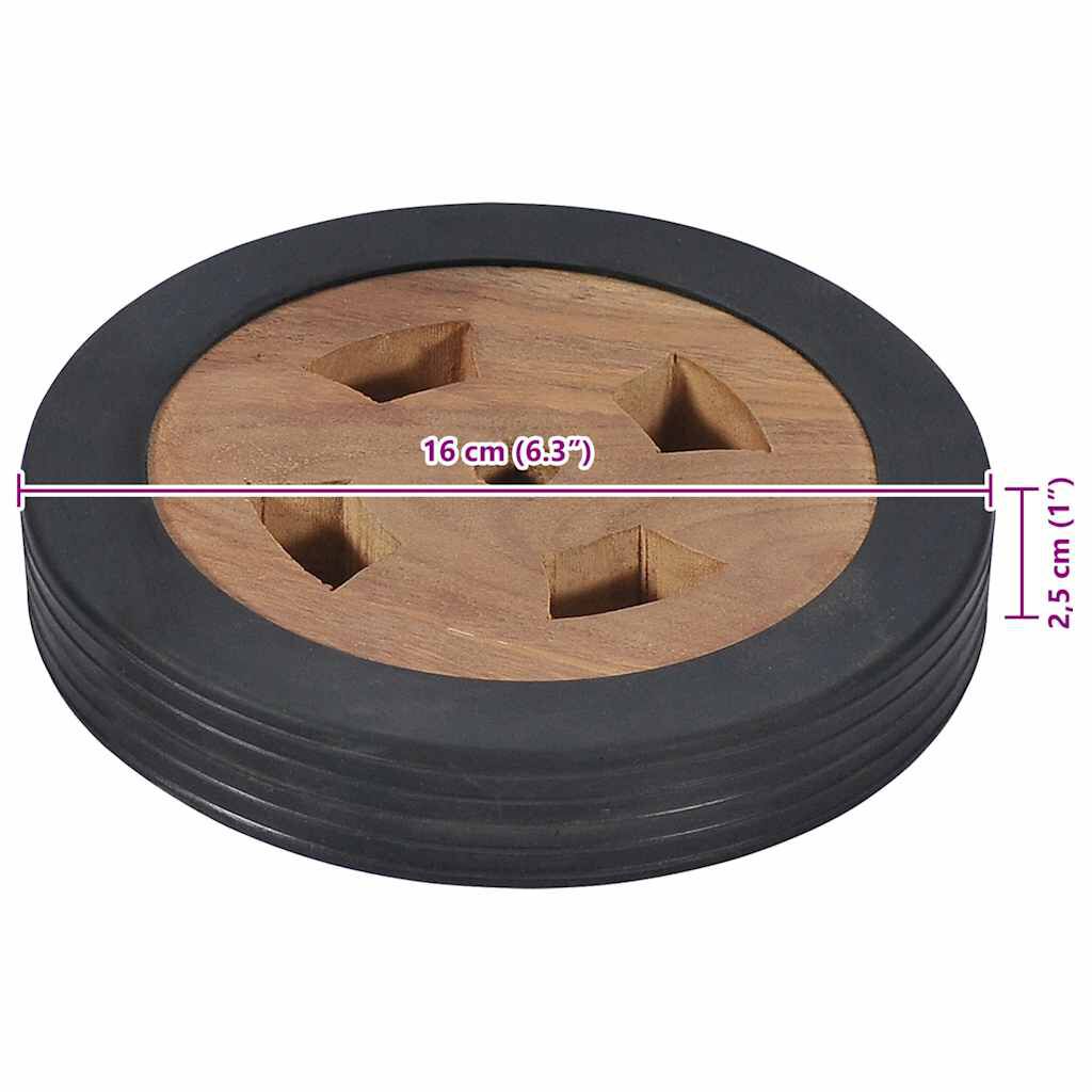 vidaXL Sunlounger Spare Wheels 2 pcs Solid Teak Wood