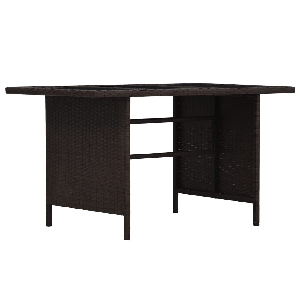 vidaXL 3 Piece Garden Lounge Set with Cushions Poly Rattan Brown