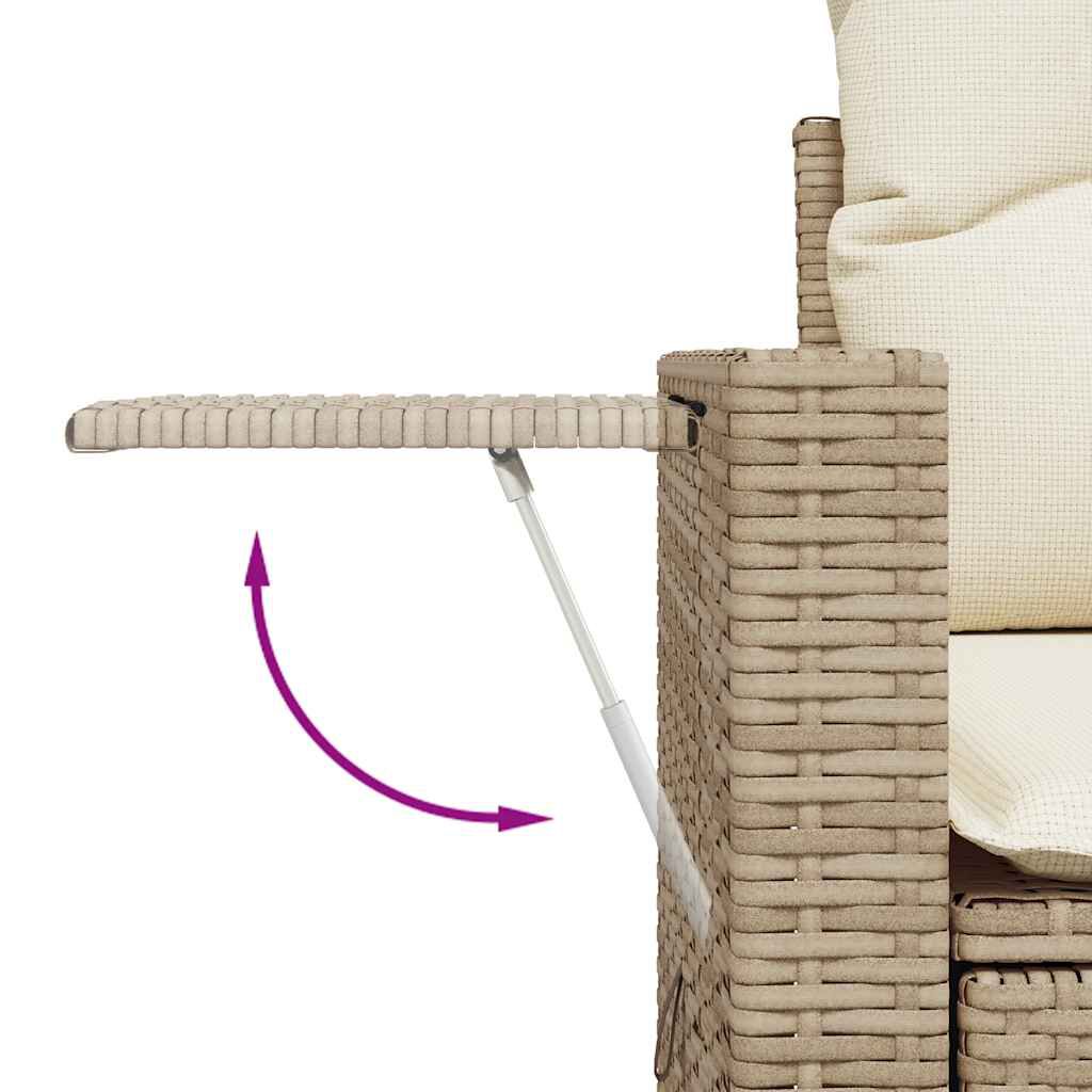 vidaXL 7 Piece Garden Sofa Set with Cushions Beige Poly Rattan