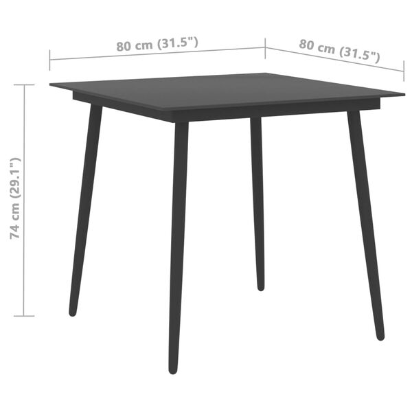 vidaXL 5 Piece Garden Dining Set PVC Rattan Black