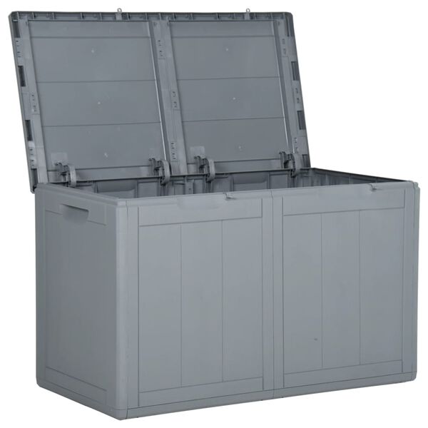 vidaXL Garden Storage Box 180L Grey PP Wood Look
