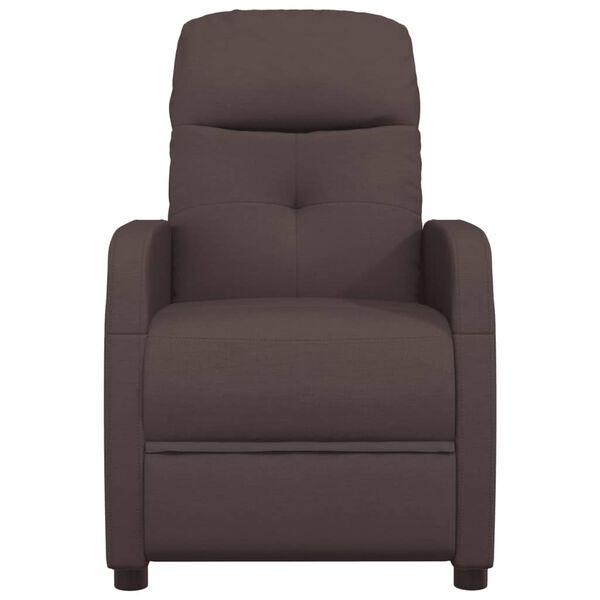 vidaXL Recliner Chair Dark Brown Fabric