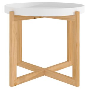 vidaXL Coffee Table White 53x53x43.5cm Engineered Wood&Solid Wood Pine