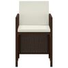 vidaXL 3 Piece Garden Dining Set with Cushions Poly Rattan Brown