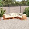vidaXL 6 Piece Garden Sofa Set with Cushions Wax Brown Solid Wood Pine