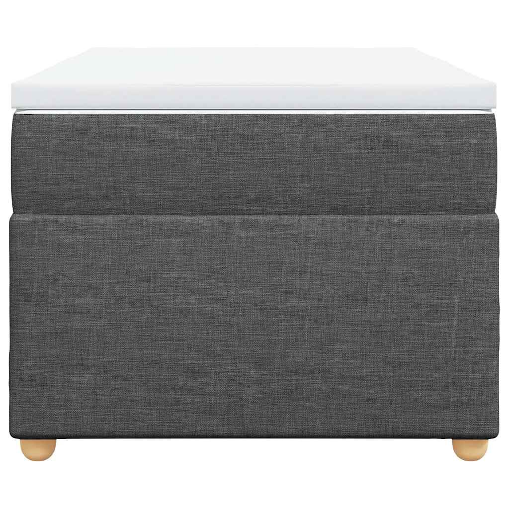vidaXL Box Spring Bed with Mattress Dark Grey Twin XL Fabric