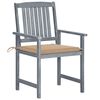 vidaXL Garden Chairs with Cushions 8 pcs Solid Acacia Wood Grey