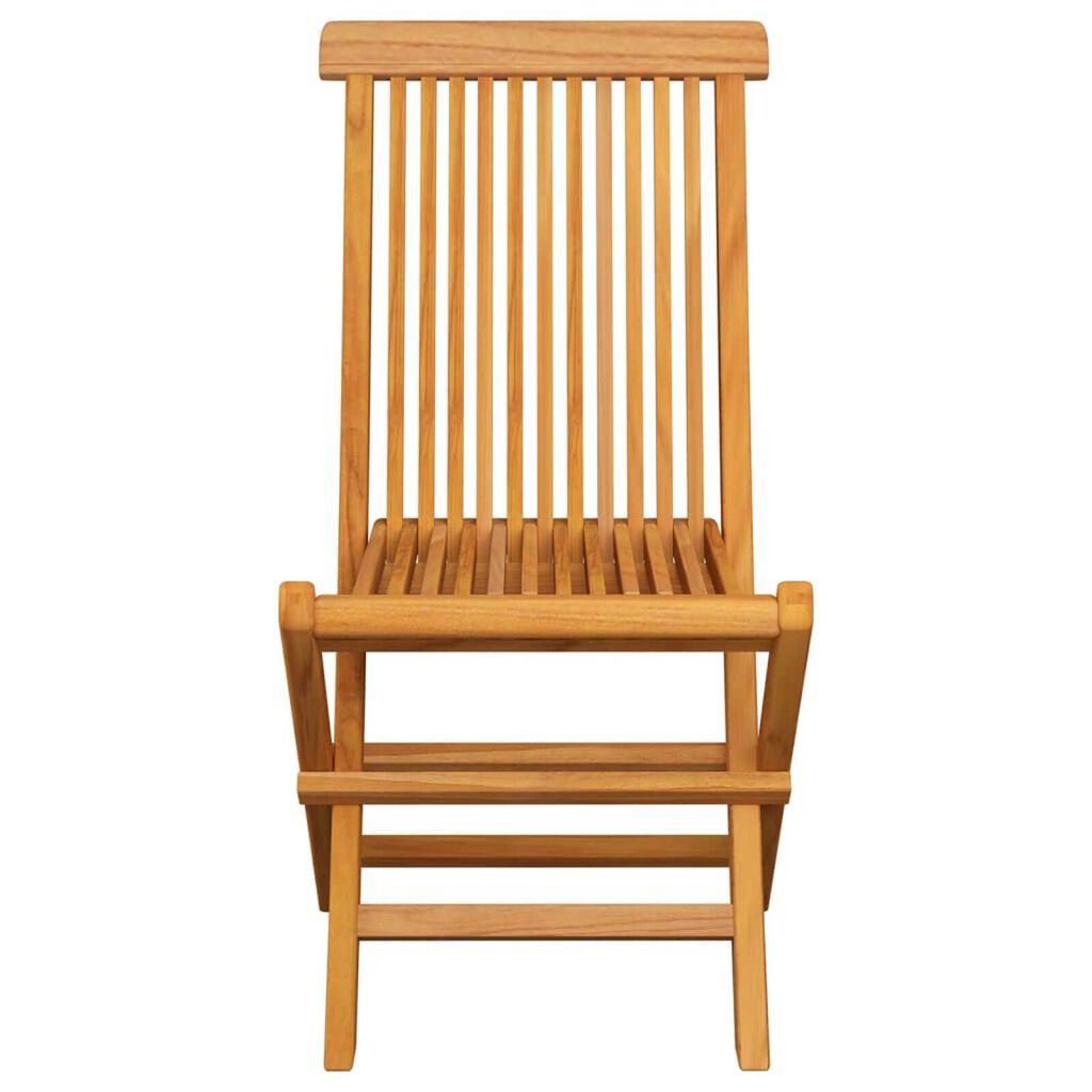 vidaXL Garden Chairs with Green Cushions 8 pcs Solid Teak Wood